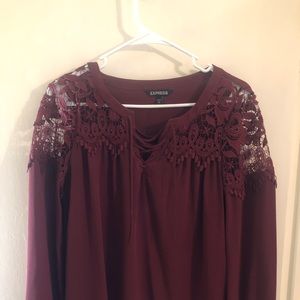 Express maroon lace shirt